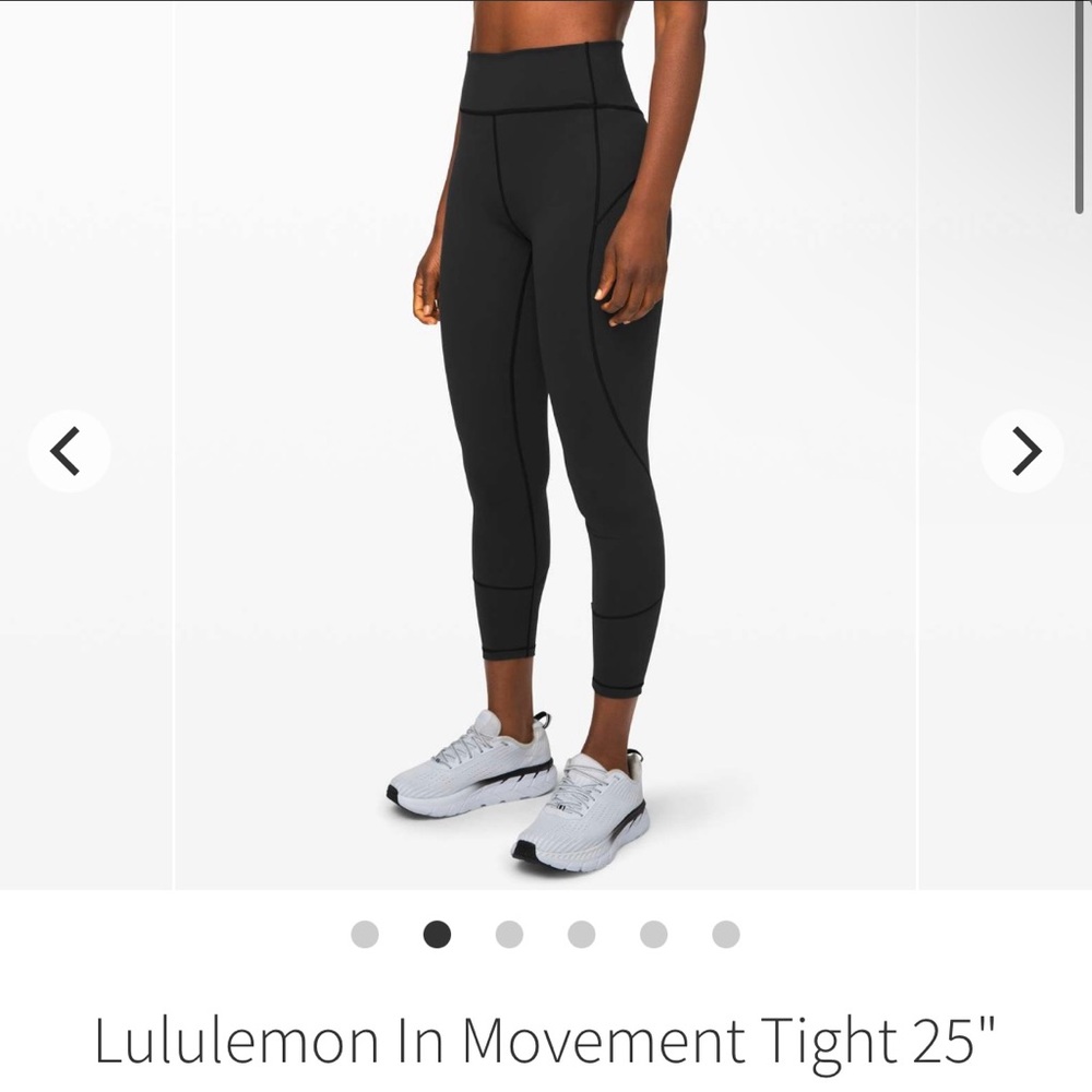 EUC Lululemon In Movement 25” Tight Everlux in Black